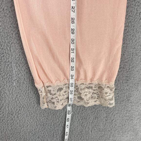 Vtg Erica Loren Pajama Set Pjs Dress Sz Large Lace Peach USA - Picture 10 of 16